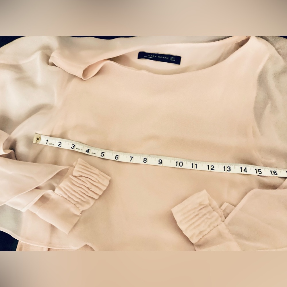 Zara Chiffon Overlay Tiered Blouse - Picture 4 of 6